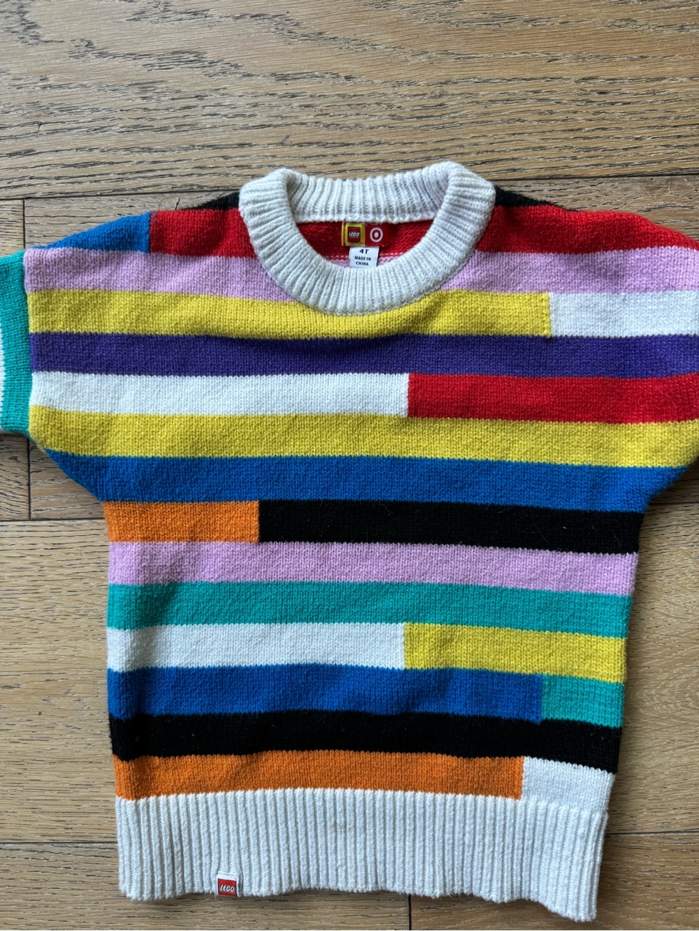 Lego Multi-Color Striped Kids Sweater - White Trim
